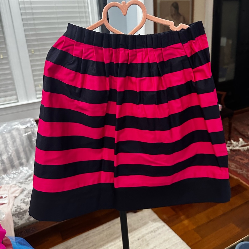 Jacadi Fuchsia and Black Striped Skirt for Girls - Size: 6 years